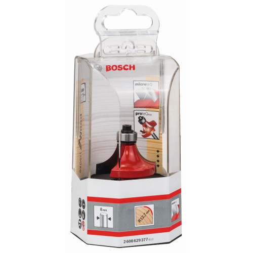 Fresa para redondear Expert for Wood, 8 mm, D 38,1 mm, R1 12,7 mm, L 19 mm, G 61 mm