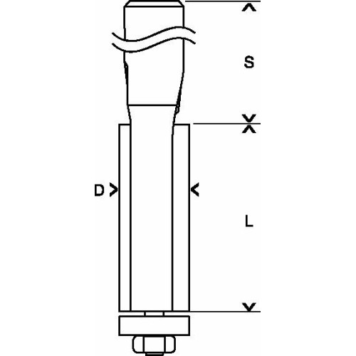 Fresa para recortar Expert for Wood Laminate, 12 mm, D1 12,7 mm, L 50,8 mm, G 106,8 mm