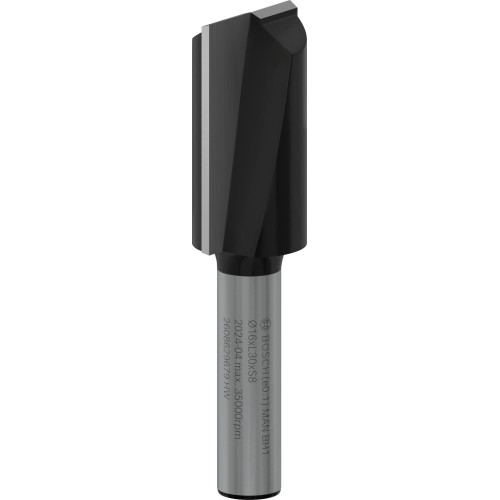 Broca fresadora recta PRO, dos acanaladuras, Ø 16 x L 30, vástago de 8 mm
