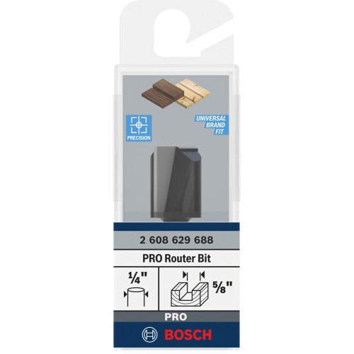 Broca fresadora recta PRO, dos acanaladuras, Ø 5/8″ x L 49/64″, vástago de 1/4″
