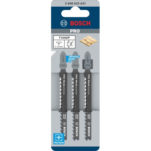 Hoja de sierra de calar PRO Wood precise T144DP 100 mm, 3 uds.