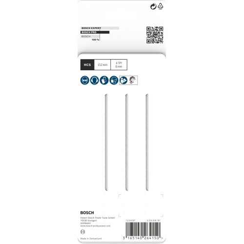 Hoja de sierra de calar PRO Wood precise T344DP 152 mm, 3 uds.