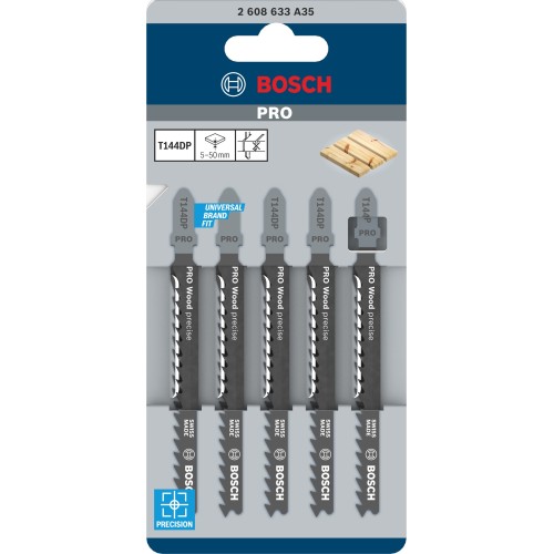 Hoja de sierra de calar PRO Wood precise T144DP 100 mm, 5 uds.