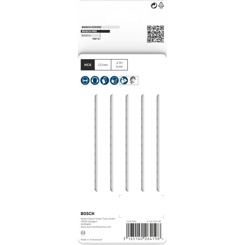 Hoja de sierra de calar PRO Wood precise T344DP 152 mm, 5 uds.