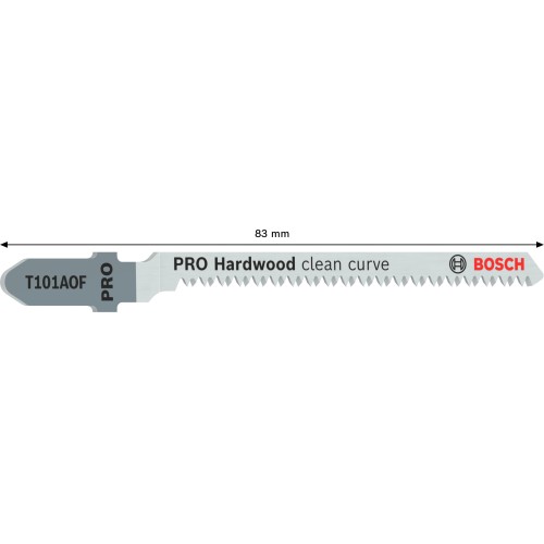 Hoja de sierra de calar PRO Hardwood clean curve T101AOF, 83 mm, 5 uds.