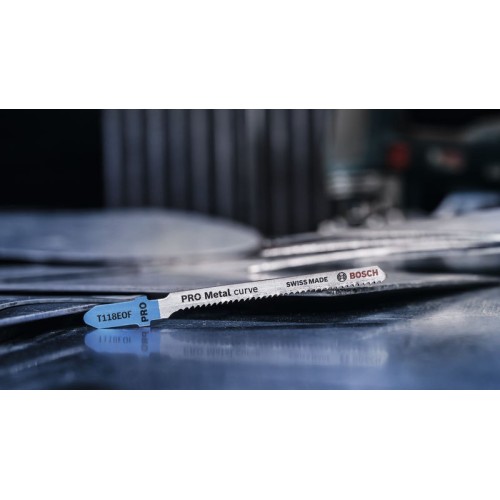 Hoja de sierra de calar PRO Metal curve T118EOF, 83 mm, 5 uds.