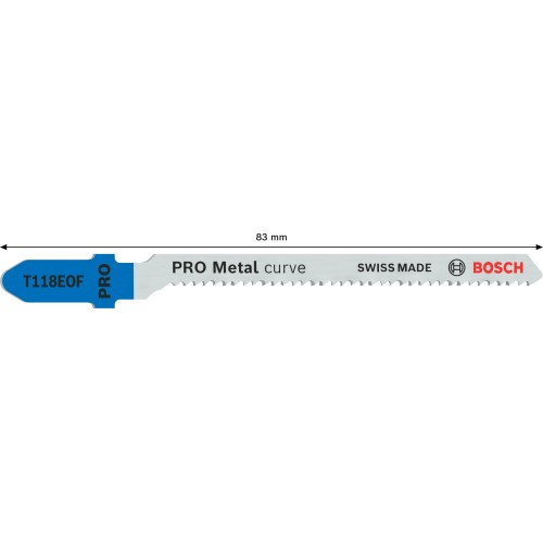Hoja de sierra de calar PRO Metal curve T118EOF, 83 mm, 5 uds.