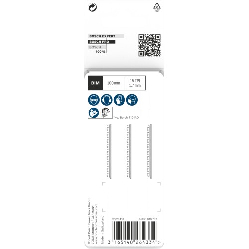 Hoja de sierra de calar PRO Hardwood clean T101AIF 100 mm, 3 uds.