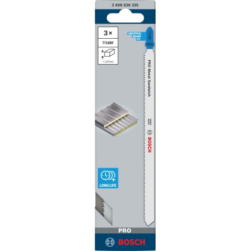Hoja de sierra de calar PRO Metal Sandwich T718BF 180 mm, 3 uds.