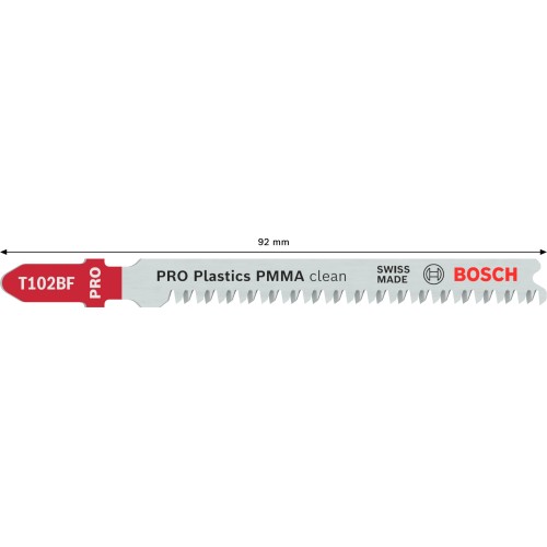 Hoja de sierra de calar PRO Plastics PMMA clean T102BF 92 mm, 3 uds.