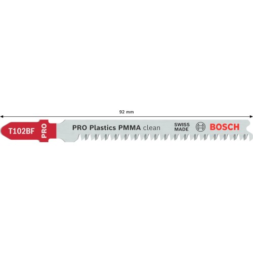 Hoja de sierra de calar PRO Plastics PMMA clean T102BF, 92 mm, 5 uds.