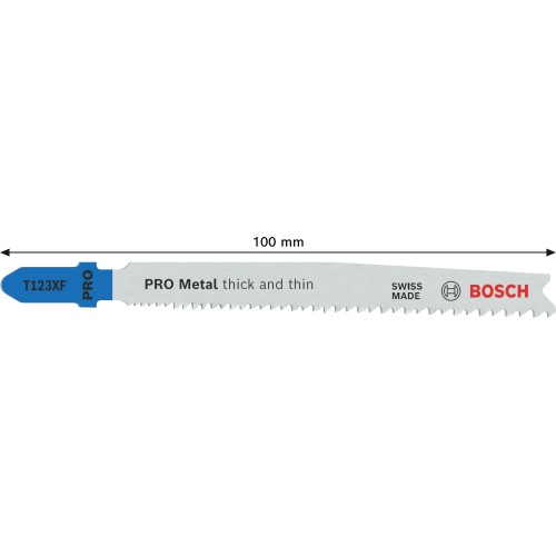 Hoja de sierra de calar PRO Metal thick and thin T123XF, 100 mm, 3 uds.