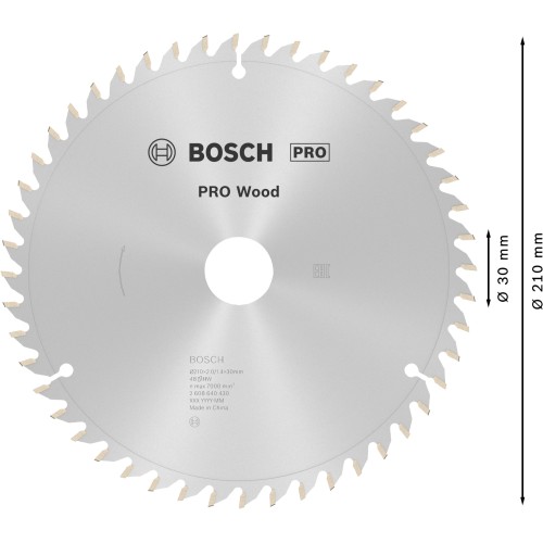 Hoja de sierra circular PRO Wood, 210 x 2 x 30 mm