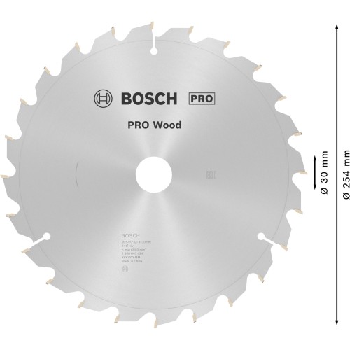Hoja de sierra circular PRO Wood, 254 x 2 x 30 mm, T24