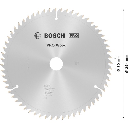 Hoja de sierra circular PRO Wood, 254 x 2 x 30 mm, T60