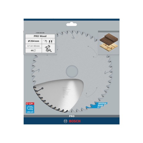 Hoja de sierra circular PRO Wood, 254 x 2 x 30 mm, T60