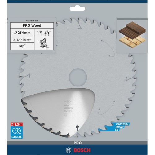Hoja de sierra circular PRO Wood, 254 x 2 x 30 mm, T40