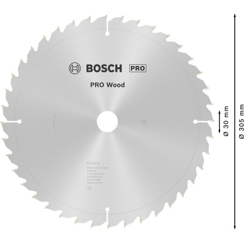 Hoja de sierra circular PRO Wood, 305 x 2,5 x 30 mm, T40