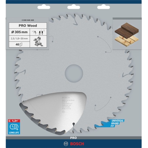 Hoja de sierra circular PRO Wood, 305 x 2,5 x 30 mm, T40