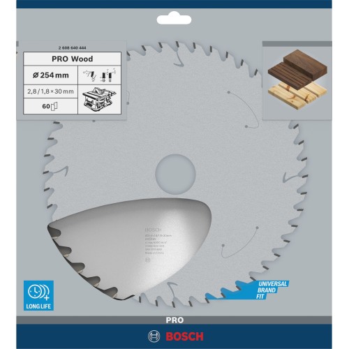Hoja de sierra circular PRO Wood, 254 x 2,8 x 30 mm, T60