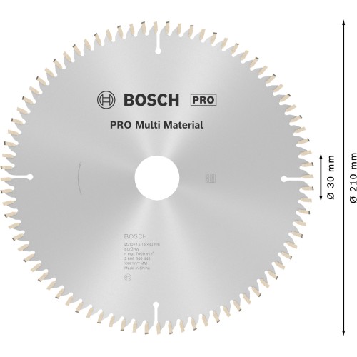 Hoja de sierra circular PRO Multi Material, 210 x 2,5 x 30 mm