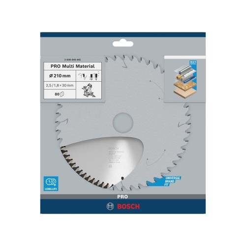 Hoja de sierra circular PRO Multi Material, 210 x 2,5 x 30 mm