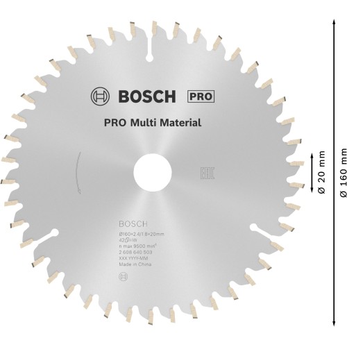 Hoja de sierra circular PRO Multi Material, 160 x 2,4 x 20 mm
