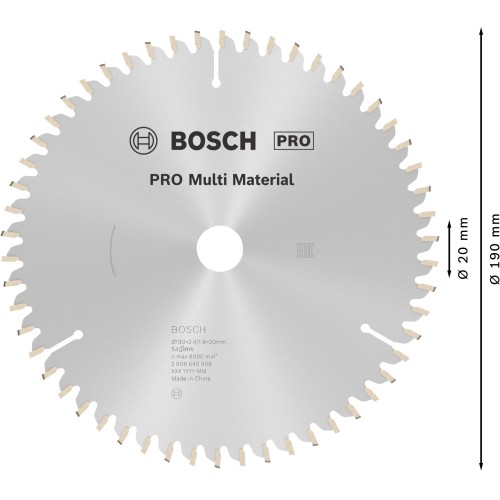 Hoja de sierra circular PRO Multi Material, 190 x 2,4 x 20 mm