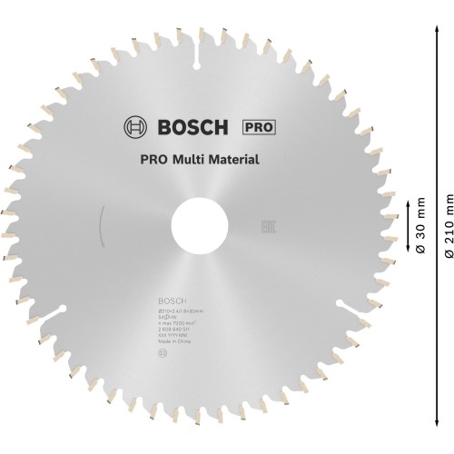 Hoja de sierra circular PRO Multi Material, 210 x 2,4 x 30 mm