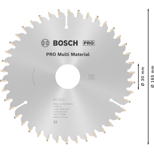 Hoja de sierra circular PRO Multi Material, 165 x 2,4 x 30 mm