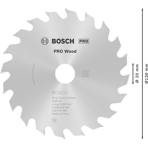 Hoja de sierra circular PRO Wood, 130 x 2,4 x 20 mm, T20