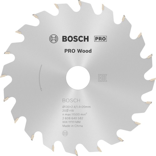 Hoja de sierra circular PRO Wood, 130 x 2,4 x 20 mm, T20