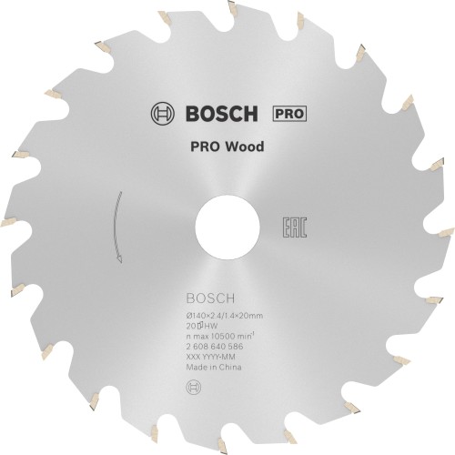 Hoja de sierra circular PRO Wood, 140 x 2,4 x 20 mm, T20