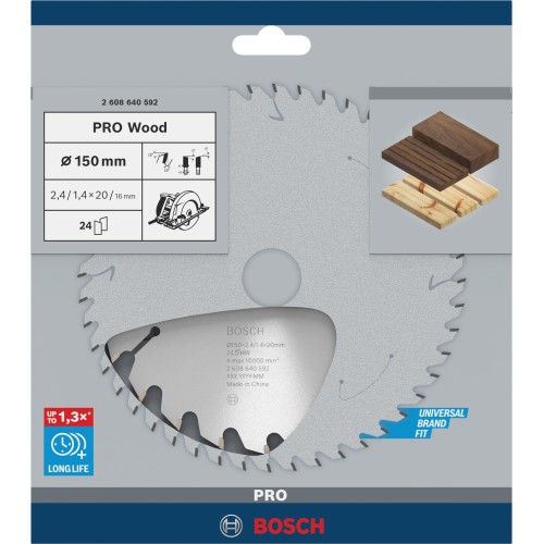 Hoja de sierra circular PRO Wood, 150 x 2,4 x 20 mm, T24