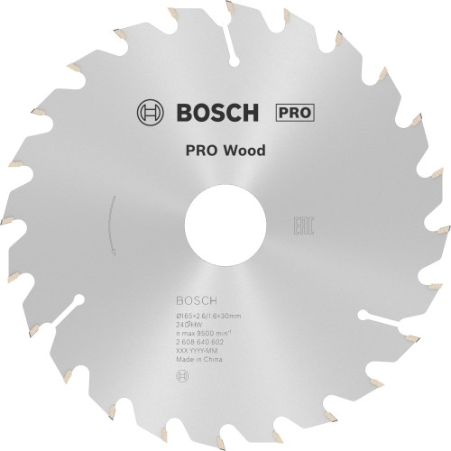Hoja de sierra circular PRO Wood, 165 x 2,6 x 30 mm, T24