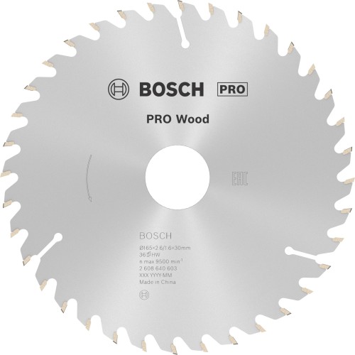 Hoja de sierra circular PRO Wood, 165 x 2,6 x 30 mm, T36