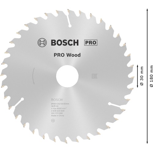 Hoja de sierra circular PRO Wood, 180 x 2,6 x 30 mm, T36