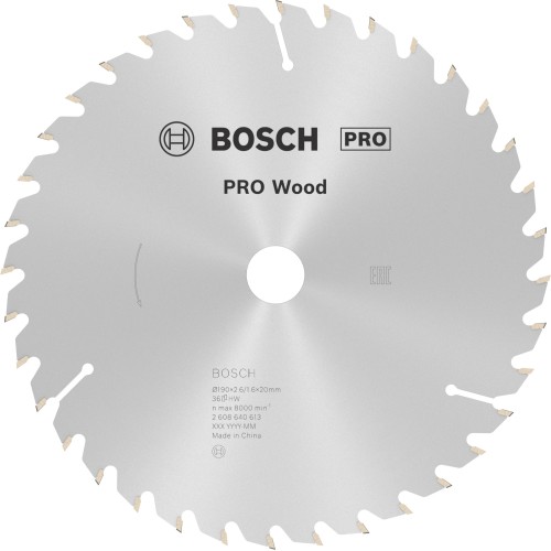 Hoja de sierra circular PRO Wood, 190 x 2,6 x 20 mm, T36