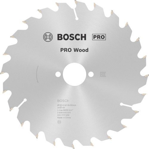Hoja de sierra circular PRO Wood, 190 x 2,6 x 30 mm, T24