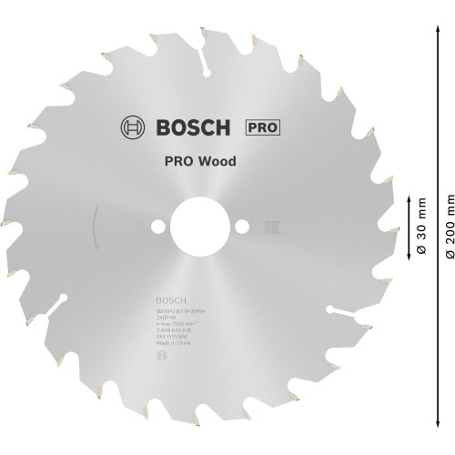 Hoja de sierra circular PRO Wood, 200 x 2,8 x 30 mm, T24