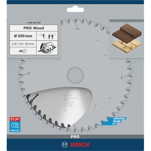 Hoja de sierra circular PRO Wood, 200 x 2,8 x 30 mm, T48