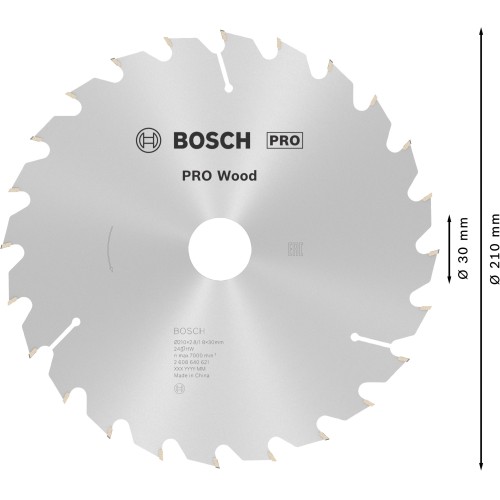 Hoja de sierra circular PRO Wood, 210 x 2,8 x 30 mm, T24