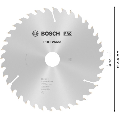 Hoja de sierra circular PRO Wood, 210 x 2,8 x 30 mm, T36