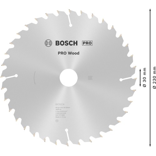 Hoja de sierra circular PRO Wood, 230 x 2,8 x 30 mm, T36