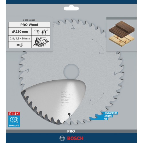 Hoja de sierra circular PRO Wood, 230 x 2,8 x 30 mm, T48