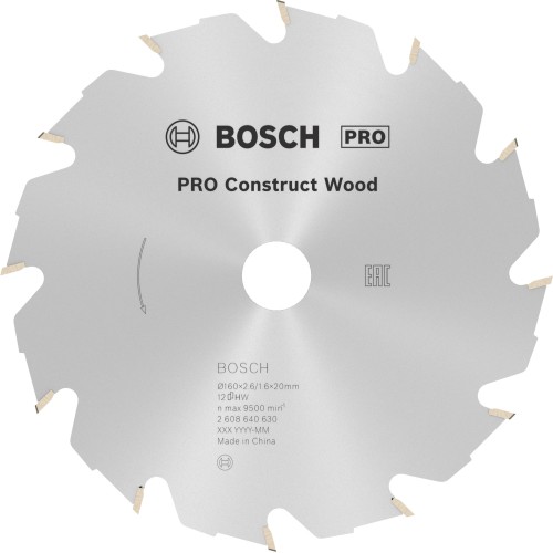 Hoja de sierra circular PRO Construct Wood, 160 x 2,6 x 20 mm