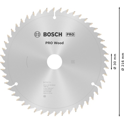 Hoja de sierra circular PRO Wood, 216 x 2,8 x 30 mm, T48