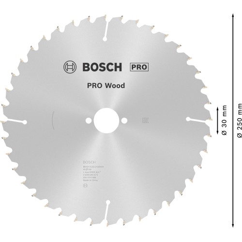 Hoja de sierra circular PRO Wood, 250 x 3,2 x 30 mm, T40
