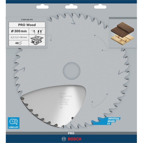Hoja de sierra circular PRO Wood, 300 x 3,2 x 30 mm, T48