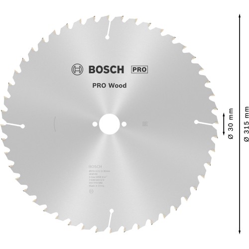 Hoja de sierra circular PRO Wood, 315 x 3,2 x 30 mm, T48